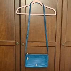 Coach Teal Blue Leather Crossbody Bag